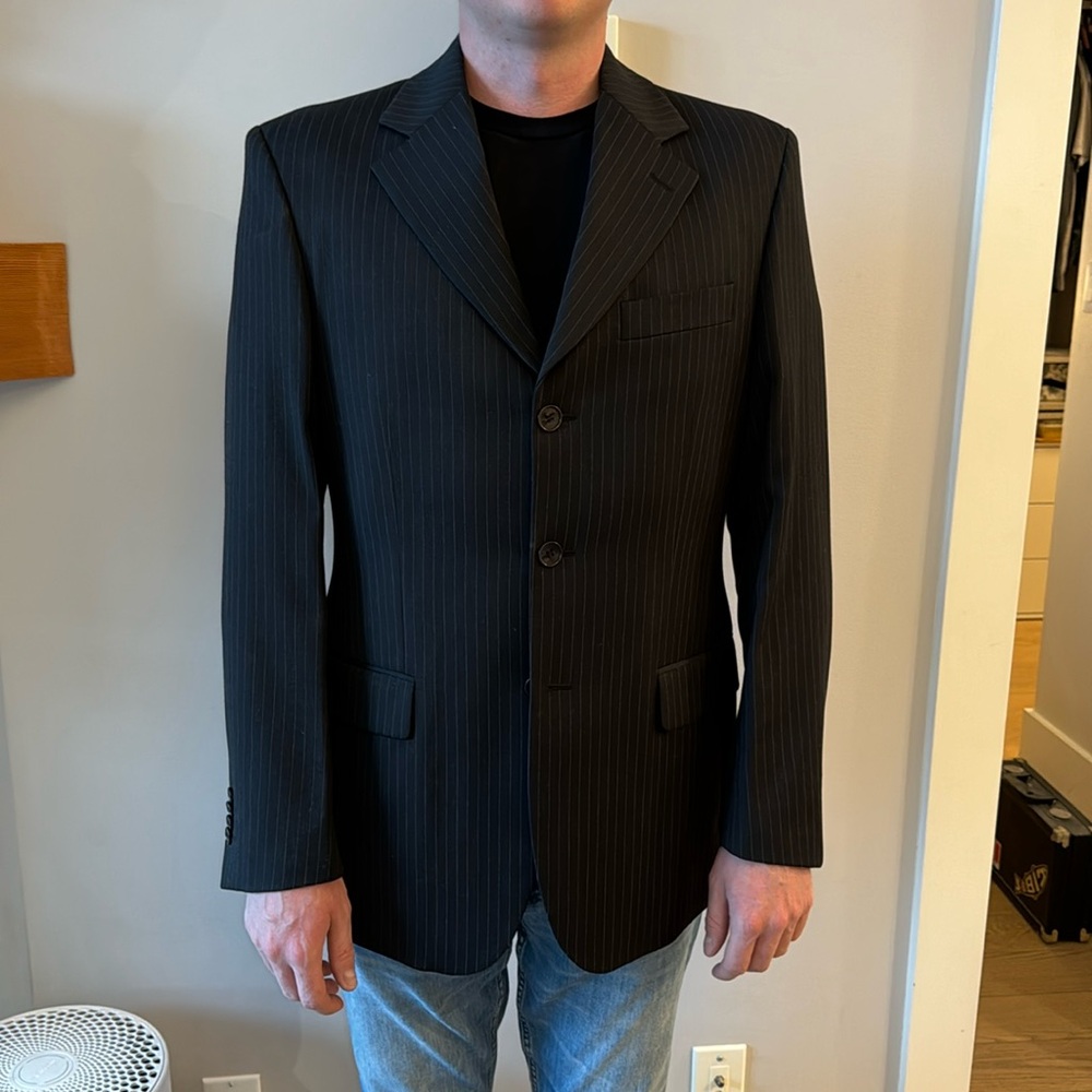 Retro men’s wool pinstripe suit